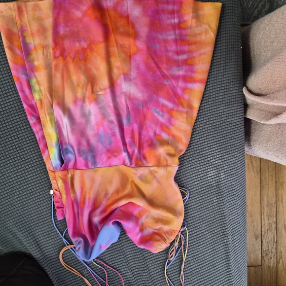 Retrofete Pink and Orange Tie-Dye Mini Dress - Picture 4 of 4
